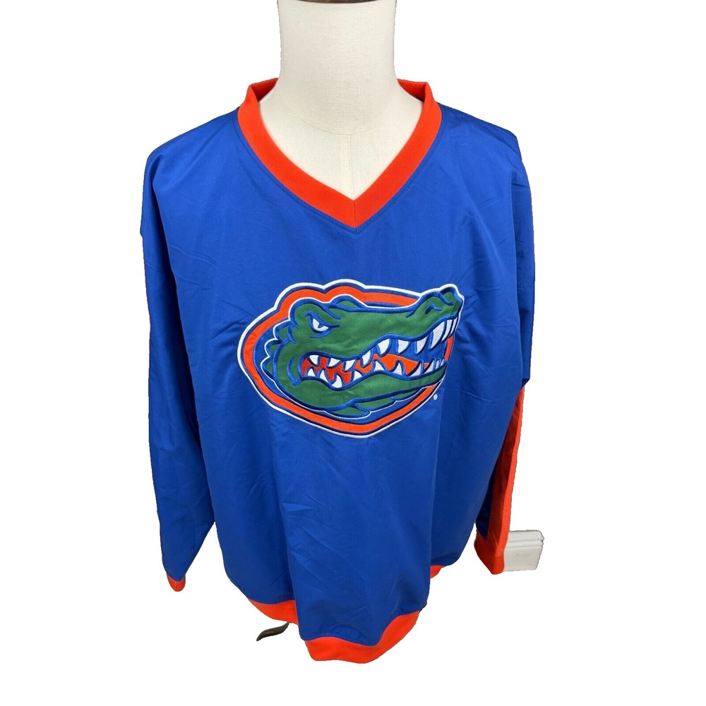 Knights Apparel Florida Gators Blue Embroidered‎ Windshirt Pullover XL Lined